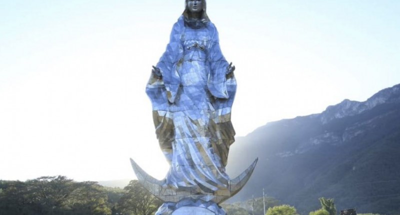 ASÍ ES LA MONUMENTAL ESTATUA DE LA VIRGEN DE LA MISERICORDIA EN TAMAULIPAS, CON 32 METROS DE ALTURA