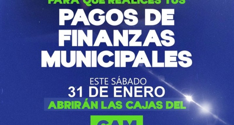 CAM BRINDARÁ ATENCIÓN PARA PAGO DE PREDIAL FEL MUNICIPIO DE AGS ESTE SÁBADO 31 DE ENERO
