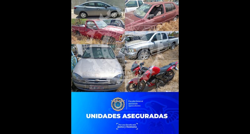 RECUPERAN SEIS VEHÍCULOS ROBADOS EN AGUASCALIENTES