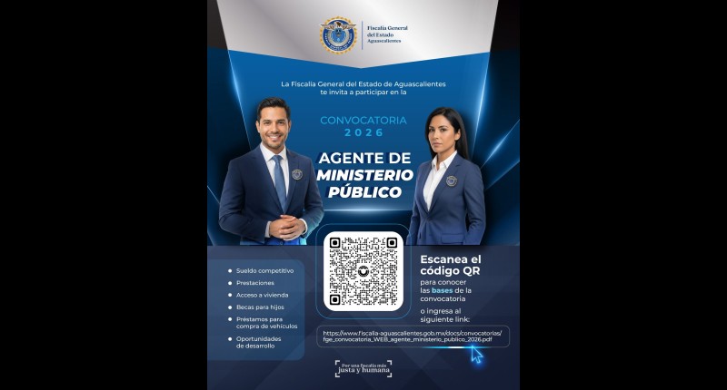 FORTALECE FISCALÍA GENERAL DEL ESTADO DE AGS SU CAPITAL HUMANO CON NUEVA CONVOCATORIA PARA AGENTES DEL MINISTERIO PÚBLICO