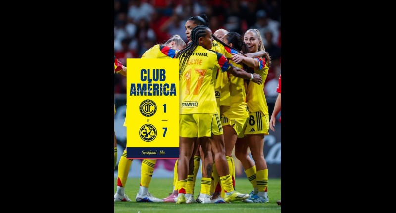 AMÉRICA FEMENIL APLASTÓ 7-1 A LAS DIABLAS DE TOLUCA EN LA IDA DE SEMIFINALES