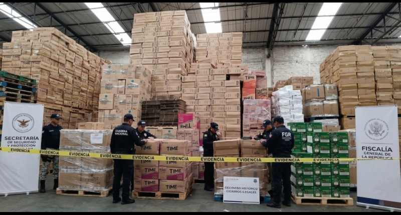 ASEGURAN EN CDMX CARGAMENTO `HISTÓRICO´ DE CIGARROS ILEGALES VALUADO EN 4 MIL 500 MDP, ESTÁ LIGADO A LA UNIÓN TEPITO