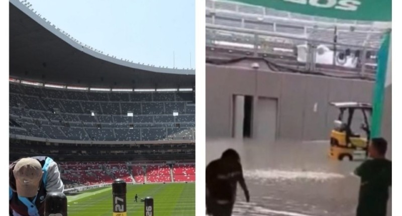 SE INUNDA EL ESTADIO AZTECA A PUNTO DE RECIBIR LA INAUGURACIÓN DEL MUNDIAL l VIDEO