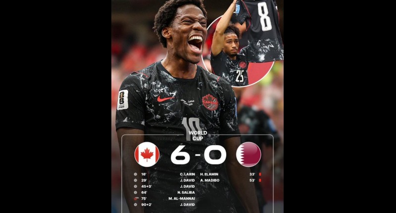 CANADÁ LOGRÓ SU PRIMERA VICTORIA EN TODA LA HISTORIA DE LAS COPAS DEL MUNDO.