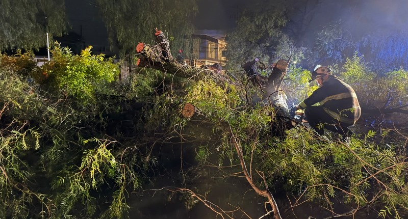 ELEMENTOS DE LA COORDINACIÓN MUNICIPAL DE PROTECCIÓN CIVIL DE AGUASCALIENTES EN APOYO AL MUNICIPIO DE JESÚS MARÍA TRAS INTENSAS LLUVIAS 