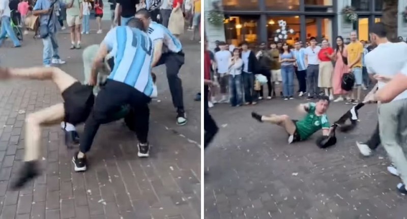 CUATRO ARGENTINOS PELEAN CON UN MEXICANO EN EVENTO MUNDIALISTA EN ATLANTA l VIDEO