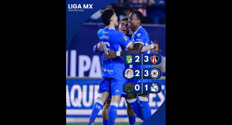 TRIUNFOS DE CRUZ AZUL, ATLAS Y PUEBLA EN JORNADA DE VIERNES DE LA LIGA MX