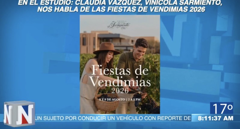 VIDEO| 4 NUEVAS ETIQUETAS SERÁN PRESENTADAS EN LA VENDIMIA DE VINÍCOLA SARMIENTO ESTE 8 Y 9 DE AGOSTO EN AGS 