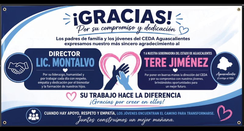 PADRES DE FAMILIA DEL CEDA AGRADECEN A LA GOBERNADORA TERE JIMÉNEZ POR EL CAMBIO DE DIRECTOR
