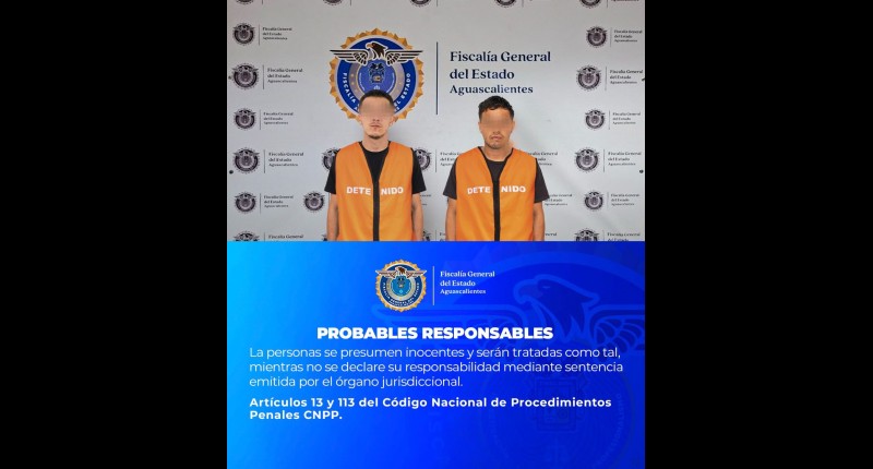 VINCULAN A PROCESO A DOS PERSONAS DETENIDAS A BORDO DE UNA MOTOCICLETA ROBADA Y ARMAS PROHIBIDAS EN JESÚS MARÍA, AGS