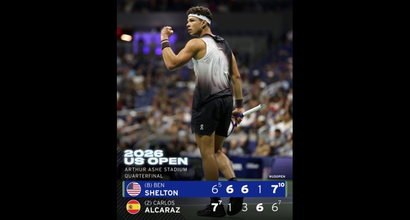 BEN SHELTON LE CORTÓ LA RACHA A CARLOS ALCARAZ EN EL US OPEN TRAS UNA BATALLA RÉCORD QUE SE ESTIRÓ HASTA LAS 3.30 DE LA MAÑANA EN NUEVA YORK