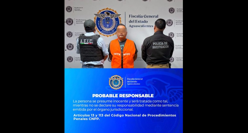 CUMPLIMENTA AEIC DE AGS ORDEN DE APREHENSIÓN VIGENTE EN ZACATECAS POR ABANDONO DE FAMILIARES