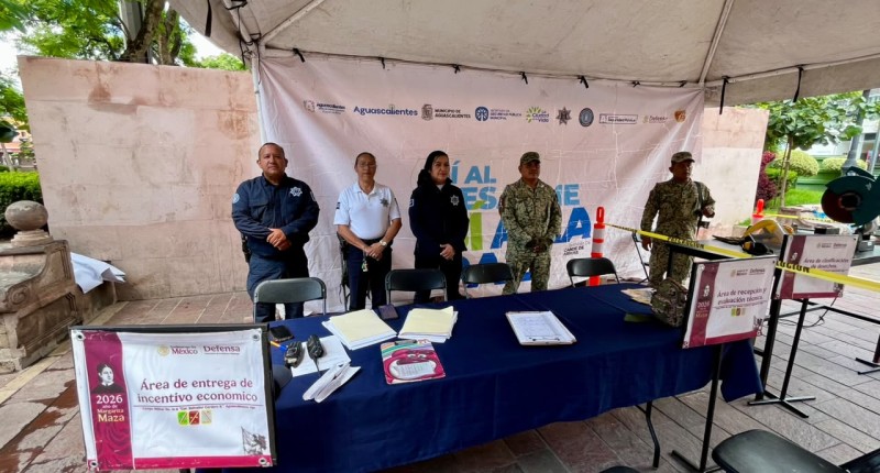 SSPE DE AGS, SEDENA Y POLICÍA MUNICIPAL LLEVAN A CABO EN EL CENTRO DE LA CIUDAD  LA CAMPAÑA DE CANJE DE ARMAS DE FUEGO `SÍ AL DESARME, SÍ A LA PAZ´