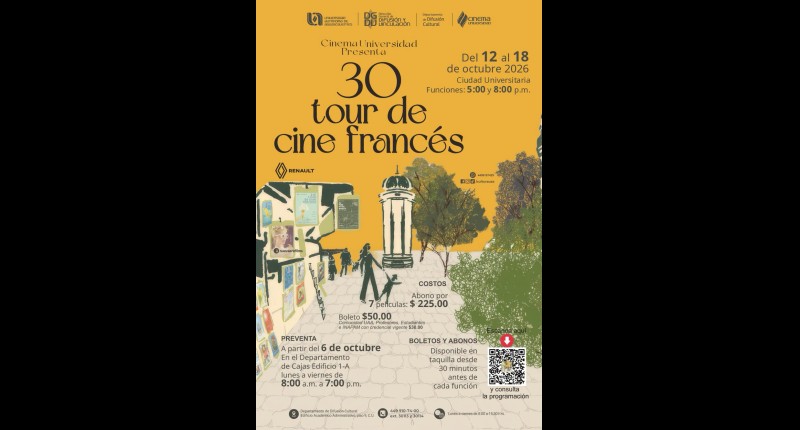 INVITA LA UAA A CELEBRAR TRES DÉCADAS DE HISTORIAS CON EL TOUR DE CINE FRANCÉS