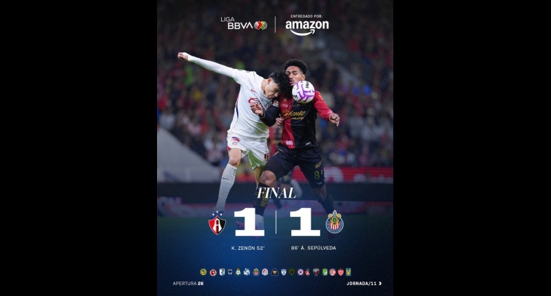 CHIVAS RESCATA EL EMPATE EN EL CLÁSICO TAPATÍO; QUERÉTARO Y JUÁREZ SUMAN EN LA JORNADA SABATINA