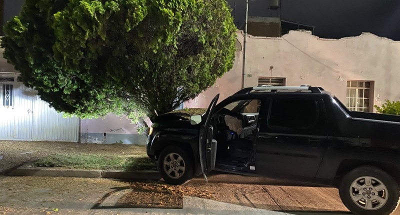 CONDUCTORA EN ESTADO DE EBRIEDAD `ESTAMPÓ` UNA CAMIONETA EN UN ÁRBOL EN LA COLONIA DEL TRABAJO, EN AGS