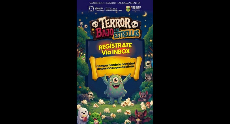 TERROR BAJO LAS ESTRELLAS: PELÍCULAS CON ENTRADA Y PALOMITAS GRATIS EN EL PARQUE RODOLFO LANDEROS, AGS 